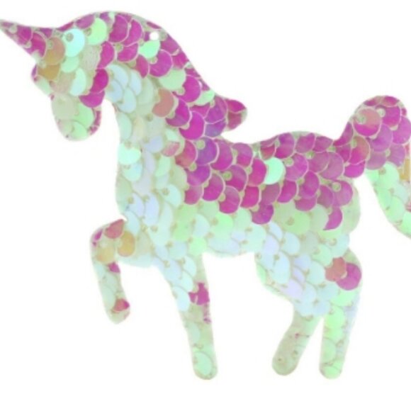 4 New White Sequin Unicorn Craft Gift Toys (7 x 6 cm) - Picture 1 of 3